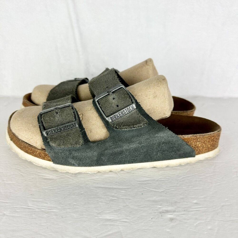 Birkenstock Women's Arizona Suede Leather Sandals Size 7 Grey